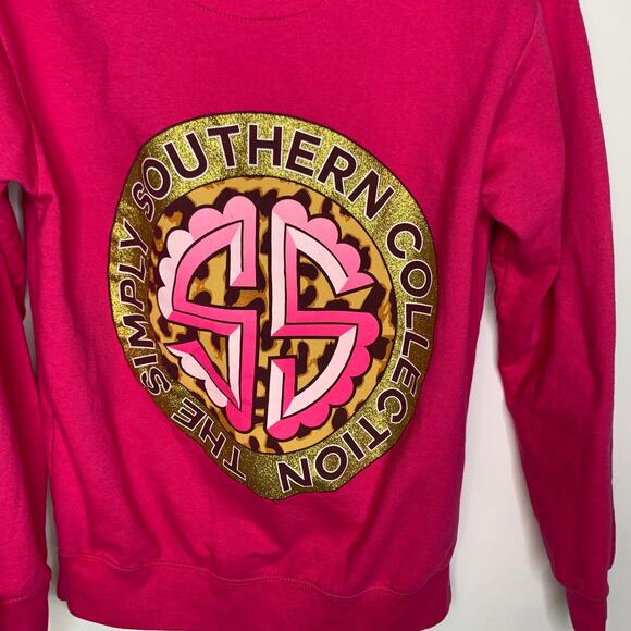 Simply Southern Hot Pink Hoodie Sweatshirt Sz Small - Picture 3 of 7